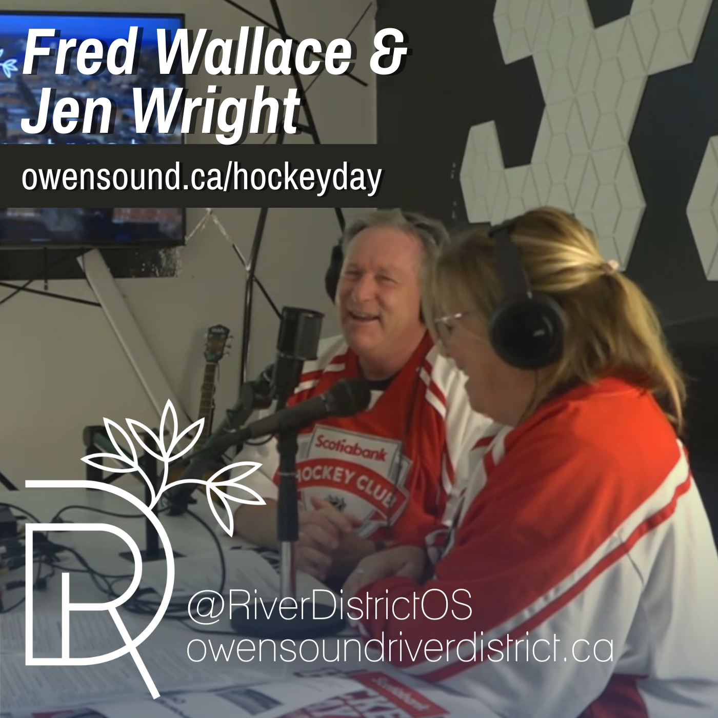 Fred Wallace & Jennifer Wright in podcast studio